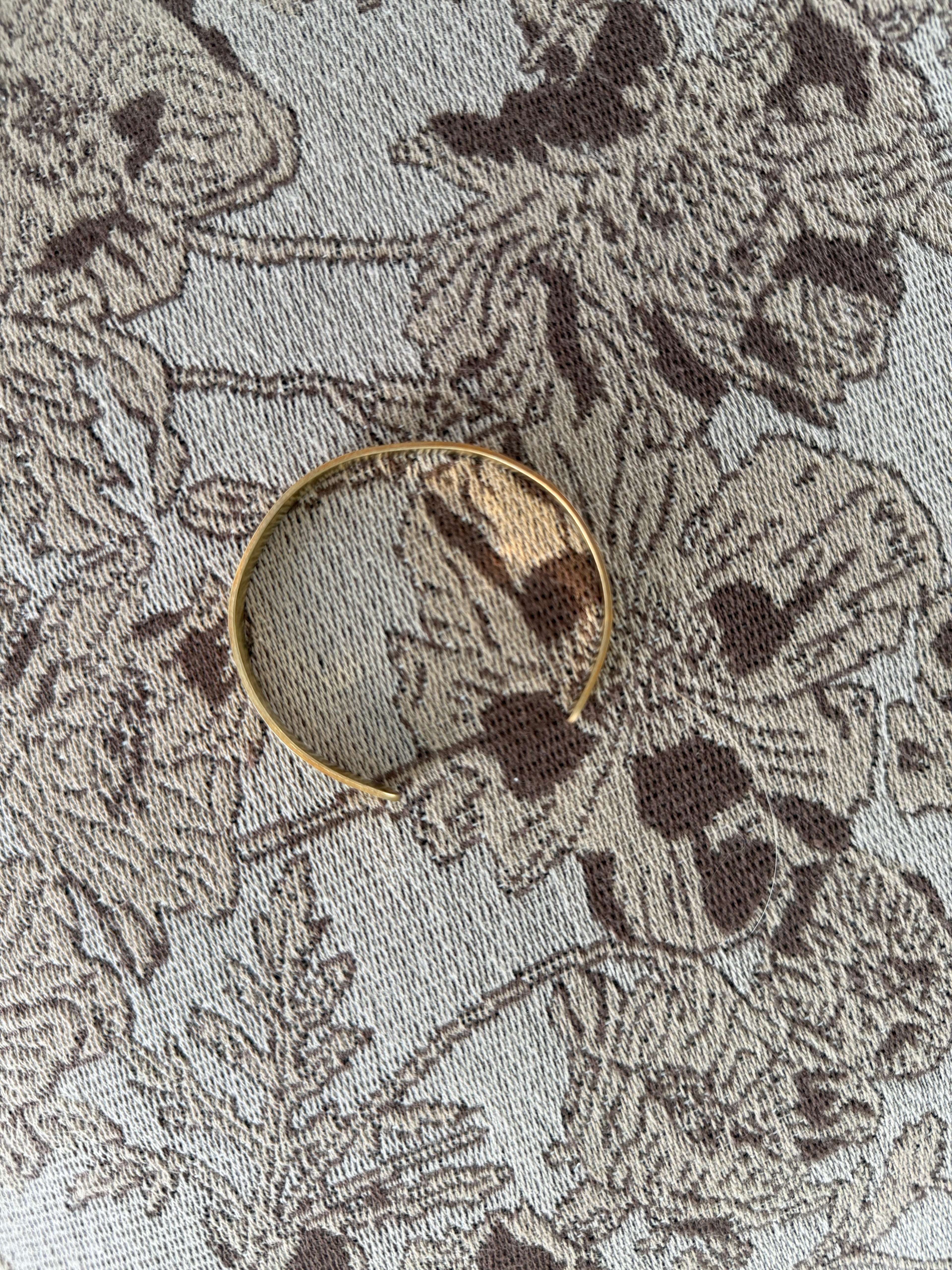 Stamped Initial Thin Gold Cuff